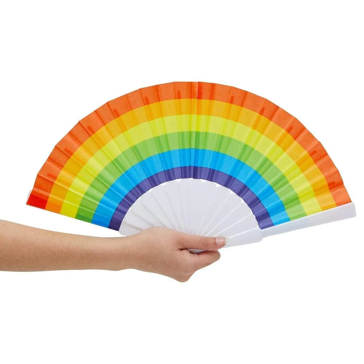 6-Piece Rainbow Folding Hand Fan Set