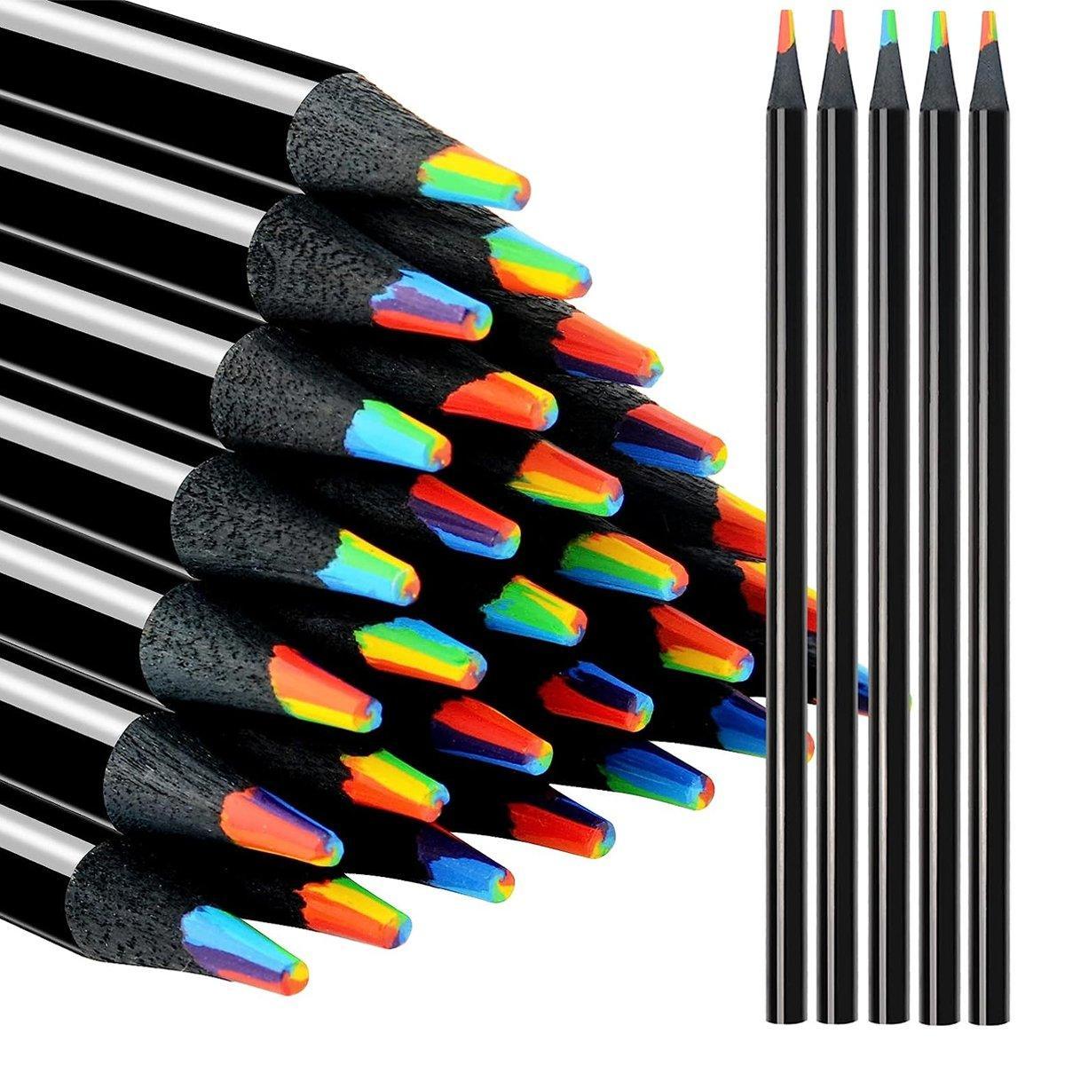 Rainbow Colour Pencils Multicolour Gradient Drawing Pencils for Students