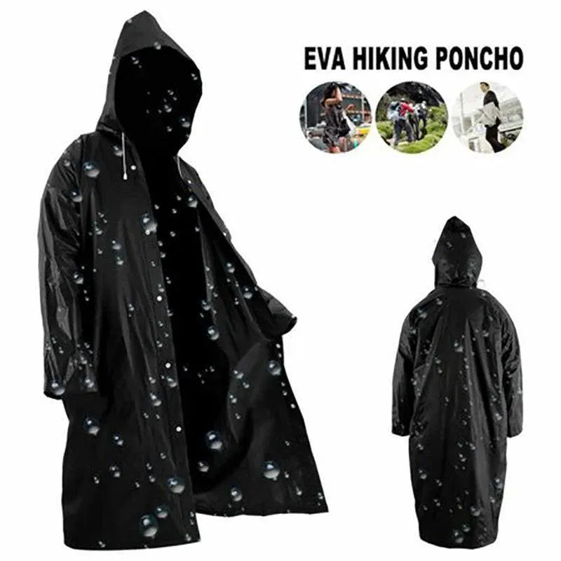 Waterproof Raincoat Jacket Mens Womens Long Hooded Rainwear Eva Rain Coat Au