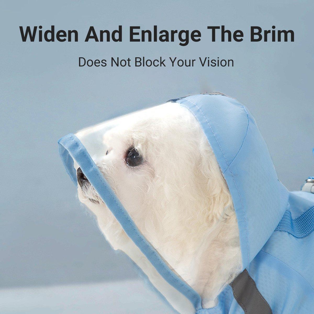 Waterproof Dog Raincoat with Feet Full Coverage Pet Rainy Clothes for Small Dogs - Blue - XXL