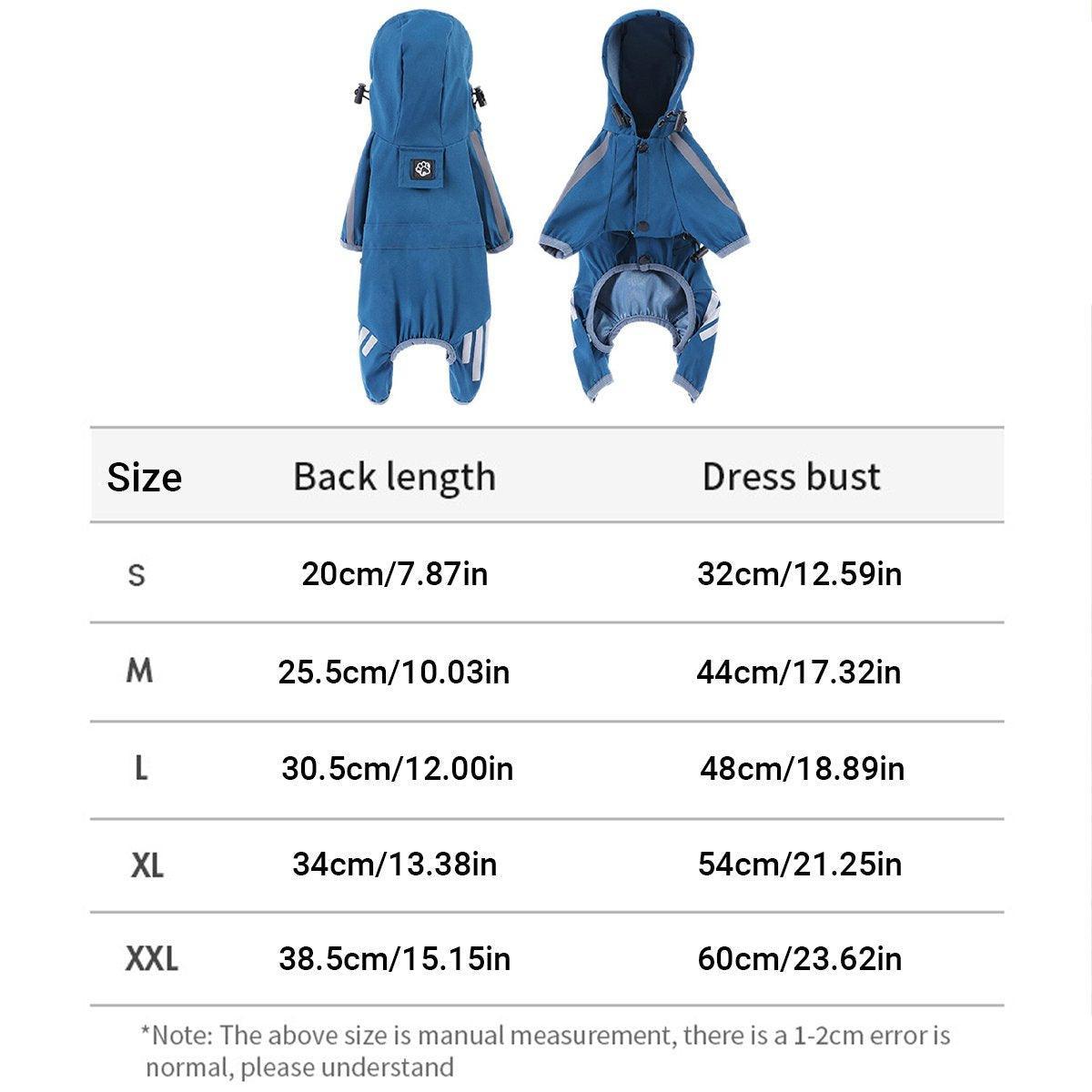 Waterproof Four Corner Pet Raincoats In Large Medium And Small Sizes Are Suitable For Dogs - Purple - XXL