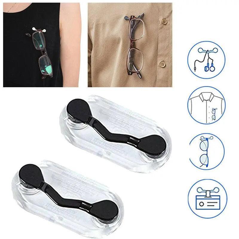 Strong Grip Eyewear Clip Holder Brooch for Glasses and Sunglasses - Silver