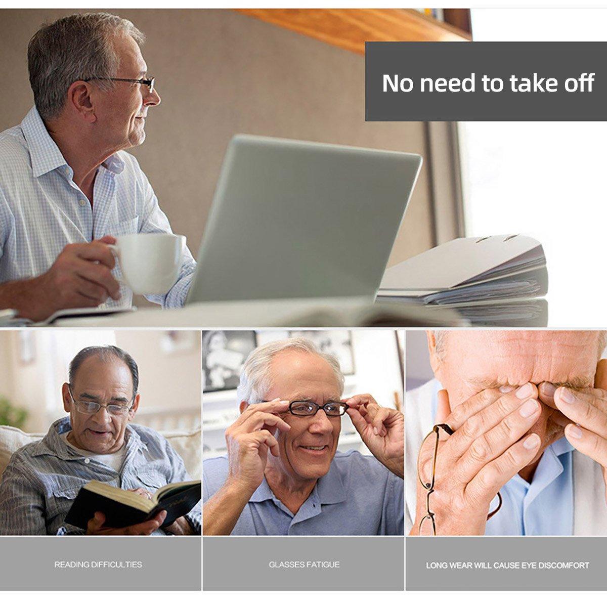 Folding Reading Glasses for Elderly Convenient Neck Hanging Portable Eyewear - Grey-350