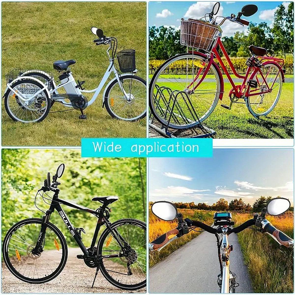 2pcs Bike Rear View Mirrors Adjustable Mountain Bike Handlebar Mirrors Cycling