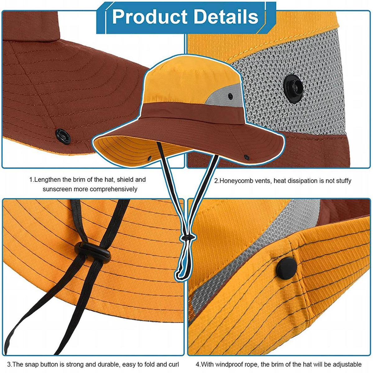 Women Wide Brim Ponytail Hat Sun Protect Visor Summer Beach Cap Anti Uv Floppy - Red