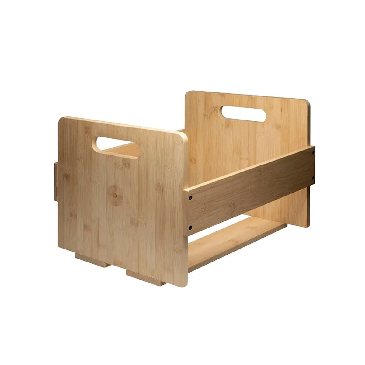 Bamboo Wood Record Stand Large Capacity Space Saving Vinyl Collection Display