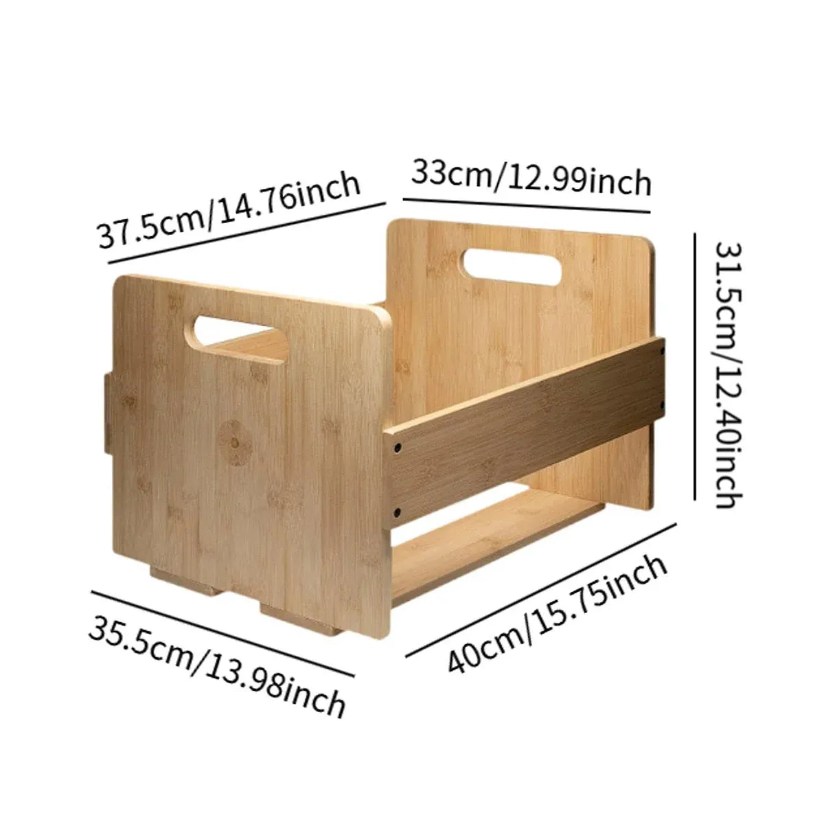 Bamboo Wood Record Stand Large Capacity Space Saving Vinyl Collection Display