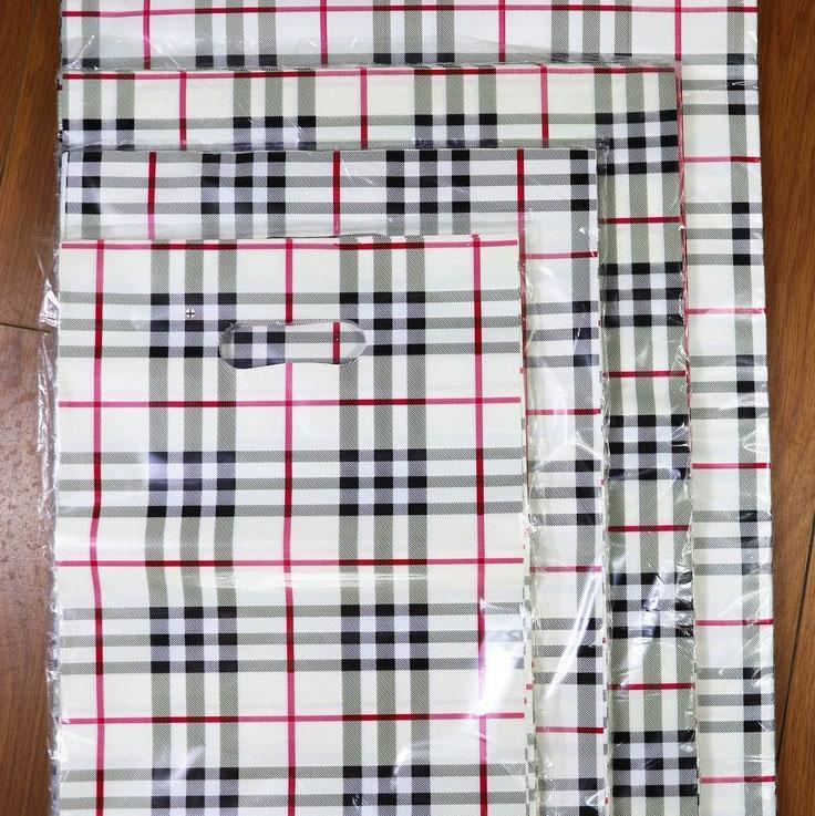 50x Reusable Plastic Tote Bag Eco Friendly Shopping Bags Durable Large Capacity - Red-Black 37*30*8cm