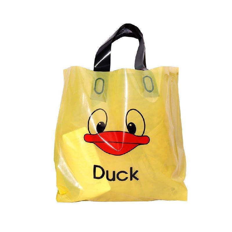 50x Reusable Plastic Tote Bag Eco Friendly Shopping Bags Durable Large Capacity - Red-Black 37*30*8cm