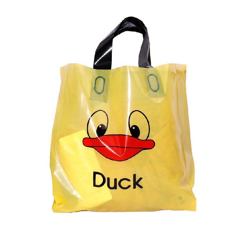 50x Reusable Plastic Tote Bag Eco Friendly Shopping Bags Durable Large Capacity - Red-Black 37*30*8cm