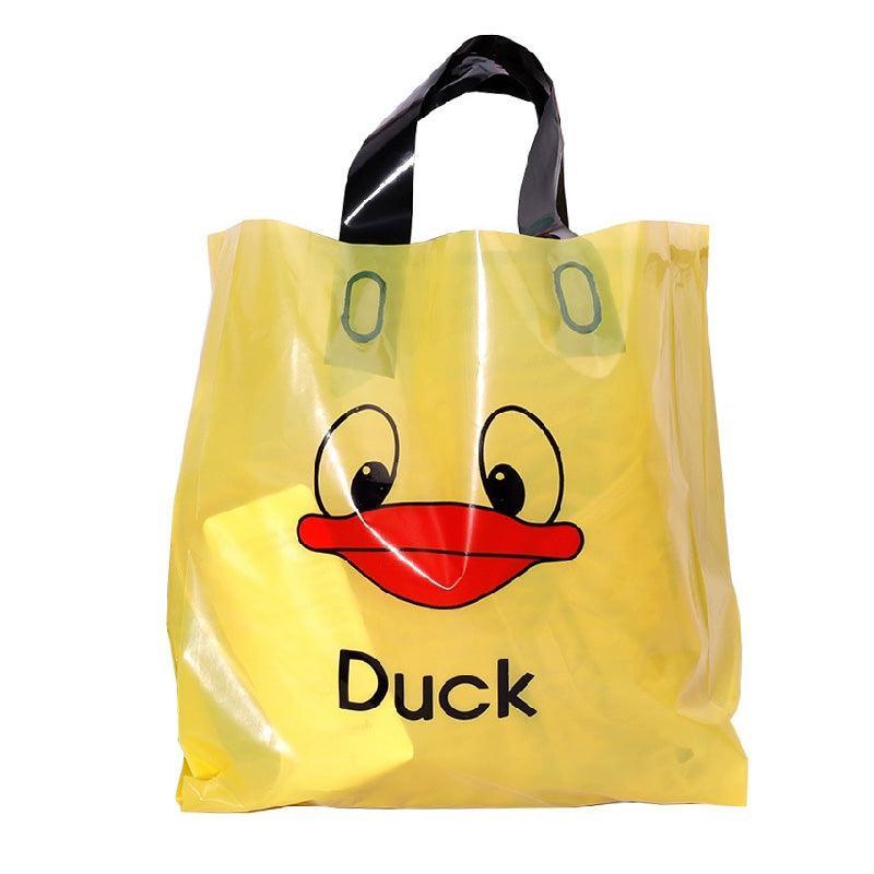 50x Reusable Plastic Tote Bag Eco Friendly Shopping Bags Durable Large Capacity - Red-Black 42*35*8cm