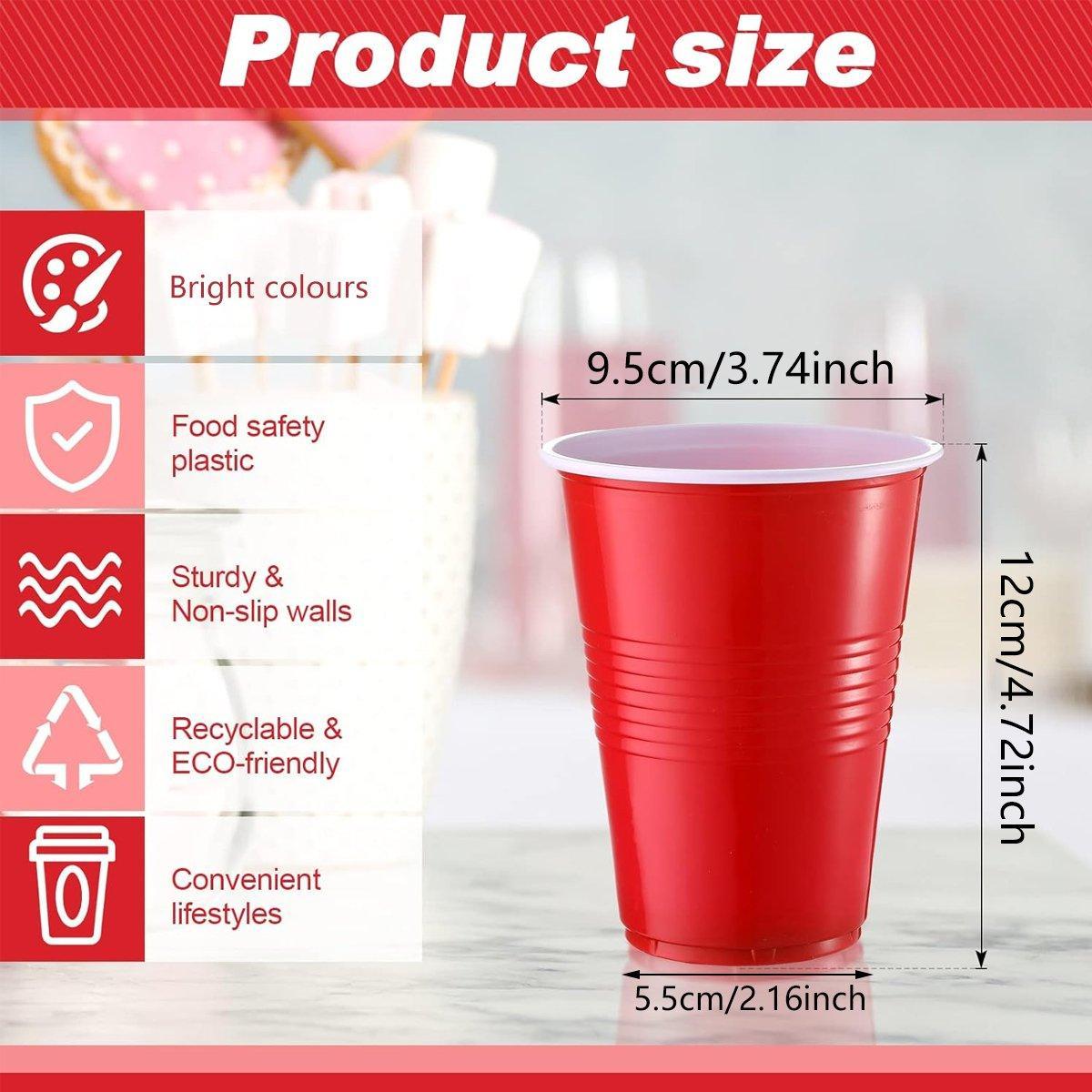 50pcs Red Plastic Beer Pong Cups Reusable Party Cups Drinking Game Supplies