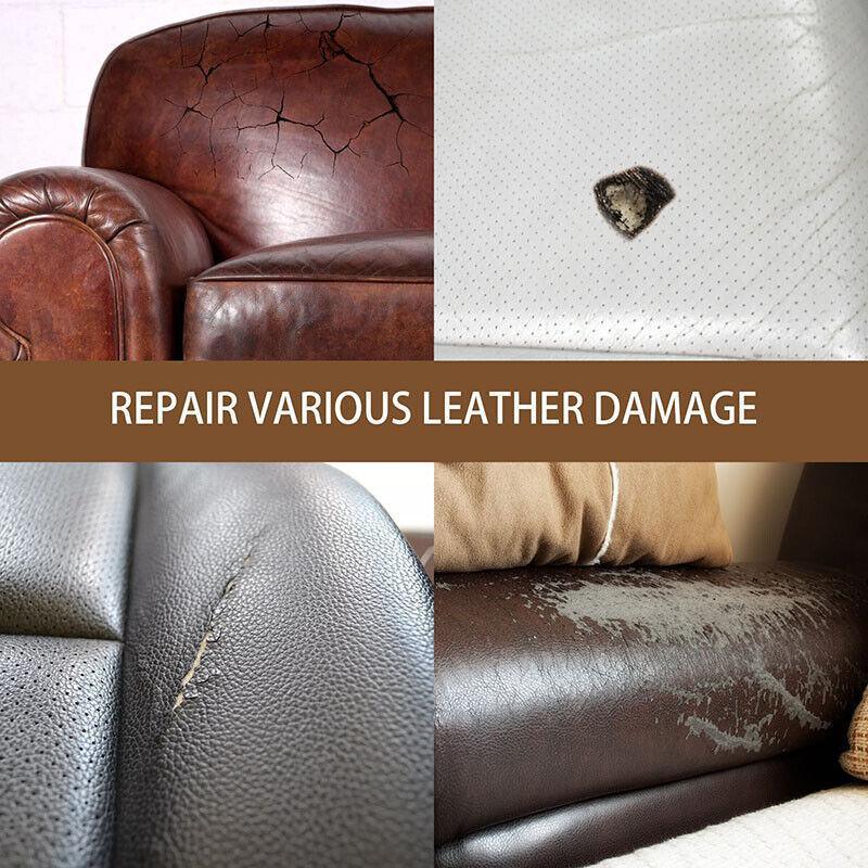dvanced Leather Repair Gel Kit Filler for Sofa Auto Interior and Scratch Restoration - White