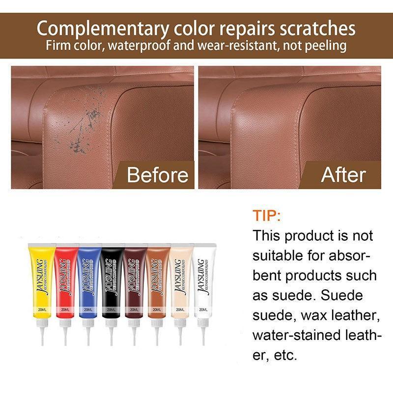 dvanced Leather Repair Gel Kit Filler for Sofa Auto Interior and Scratch Restoration - White