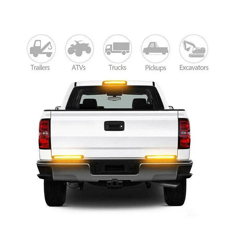 2PCS 15 LED Tail Lights Ultra Slim Trailer Truck Ute Brake Indicator Lamps