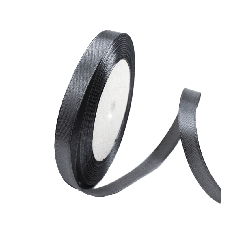 10mm Width Satin Hair Ribbon Wedding Party Decoration Gift Banquet 22m - Black