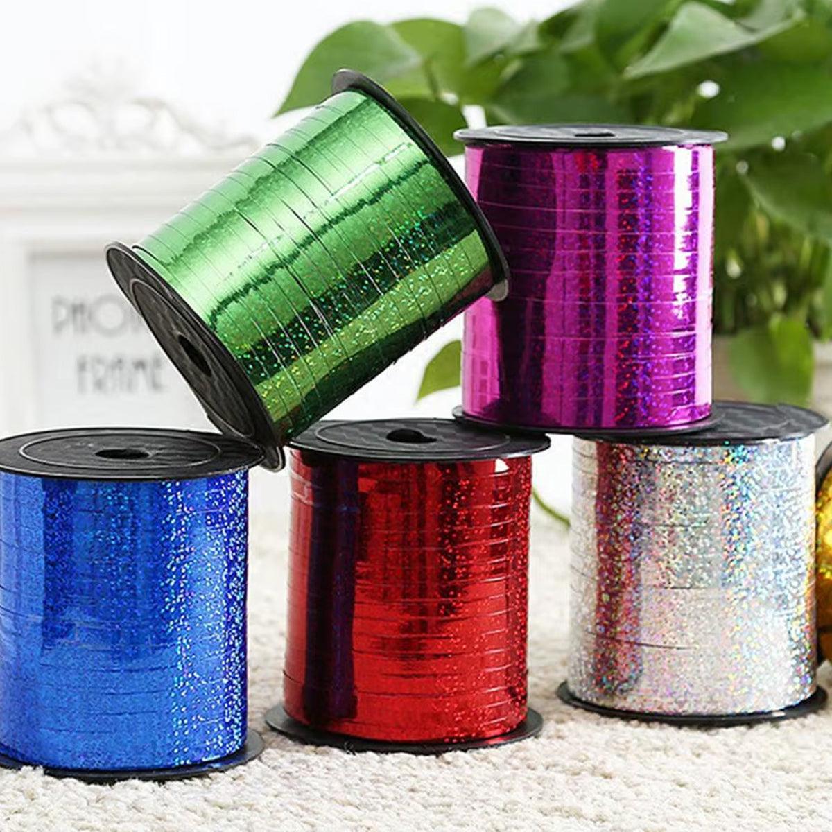 5mm Balloon Ribbon Curling Party String Gift Wrap Decoration Birthday Wedding - Bright-Silver