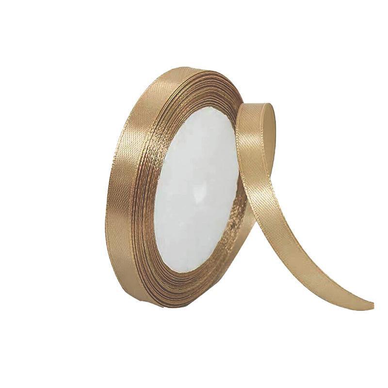 10mm Width Satin Hair Ribbon Wedding Party Decoration Gift Banquet 3m - Coffee