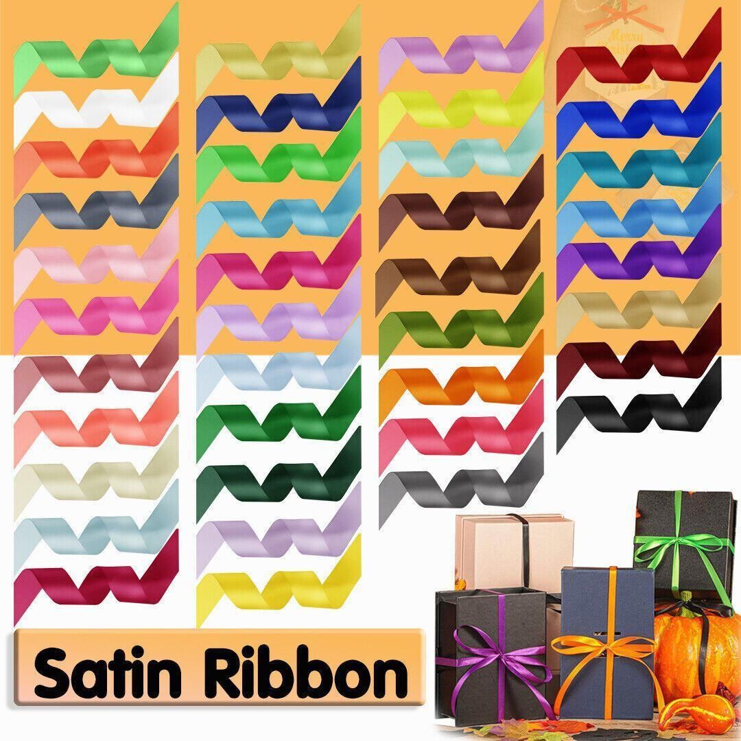 10mm Width Satin Hair Ribbon Wedding Party Decoration Gift Banquet 3m - Deep Rose Red