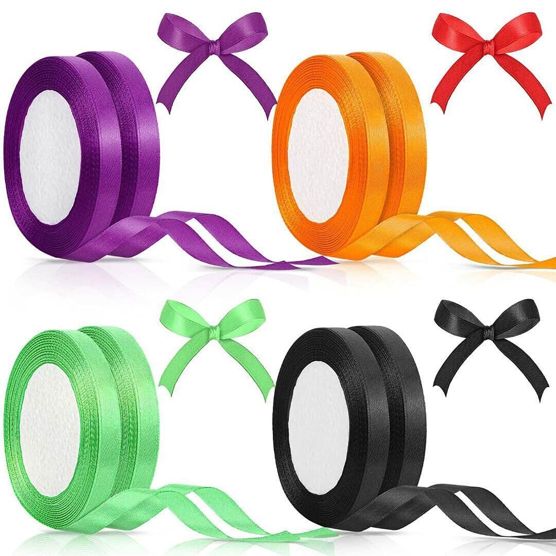 10mm Width Satin Hair Ribbon Wedding Party Decoration Gift Banquet 3m - Deep Rose Red