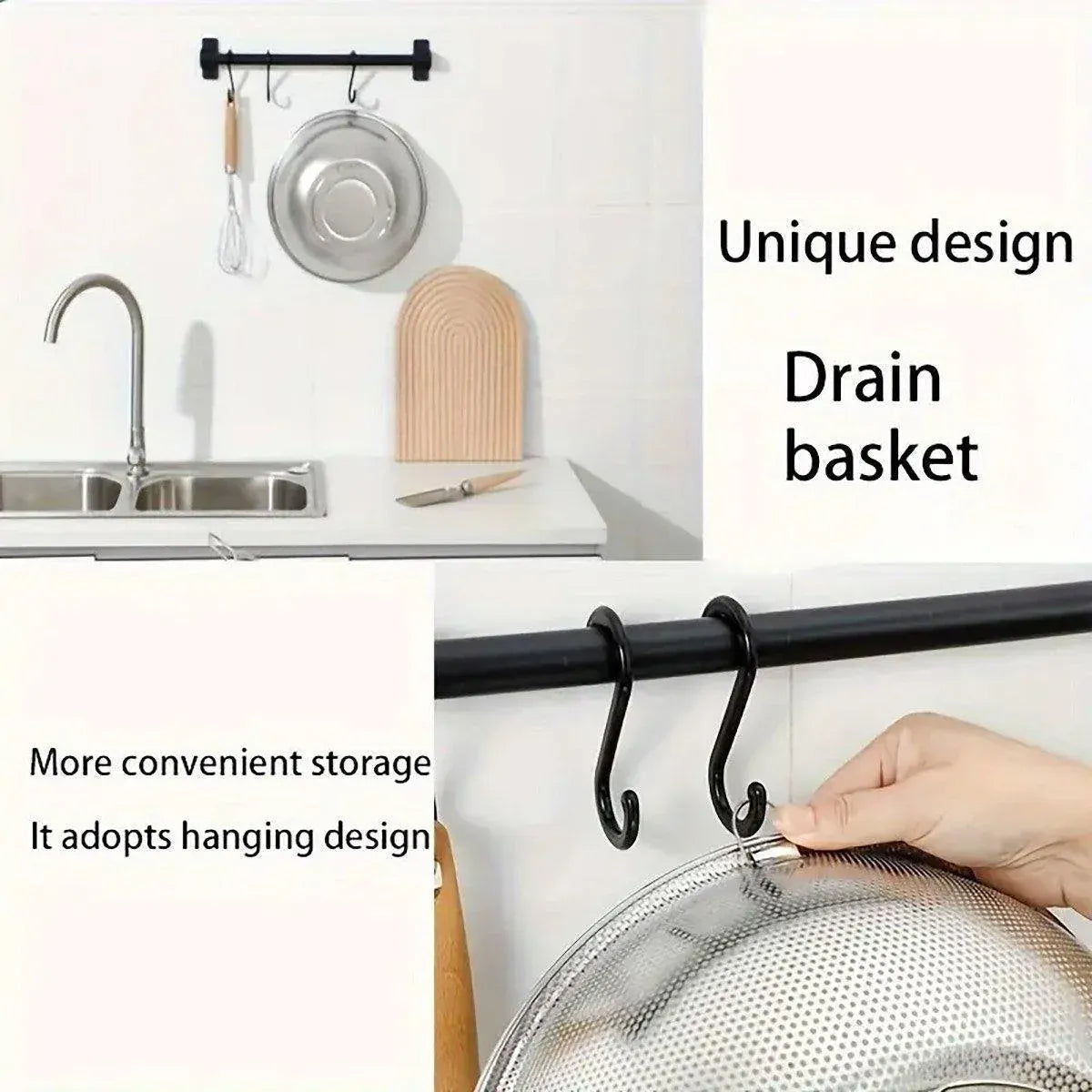 3-Piece Nested Drain Basket Set with Side Handles