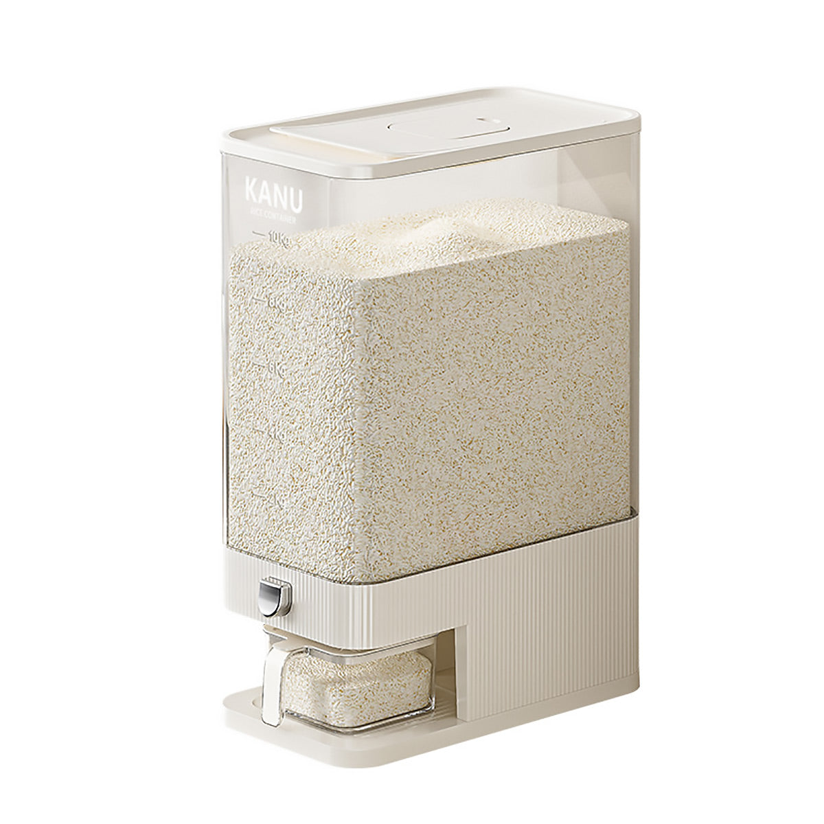 Rice Cereal Dispenser 10KG Grain Container Auto Food Storage Box Measuring Cup