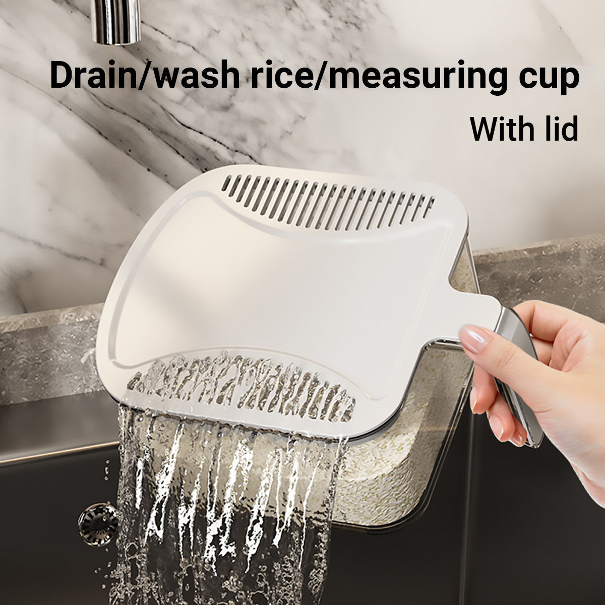 Rice Cereal Dispenser 10KG Grain Container Auto Food Storage Box Measuring Cup