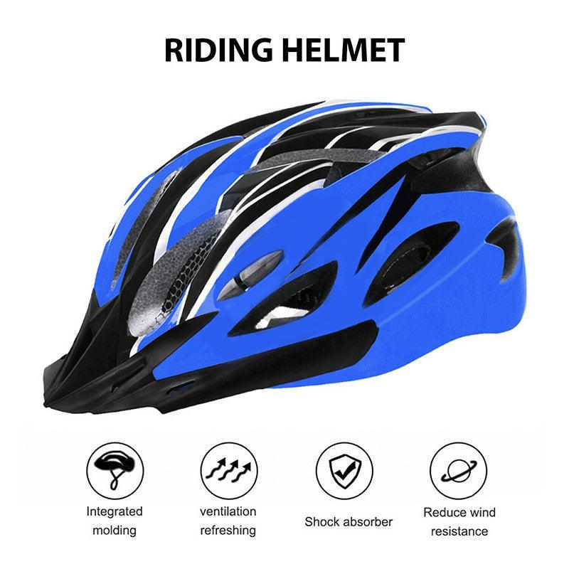 Lightweight Bicycle Helmet Adjustable Cycling Gear for Road or Mountain Bike Riding - Black