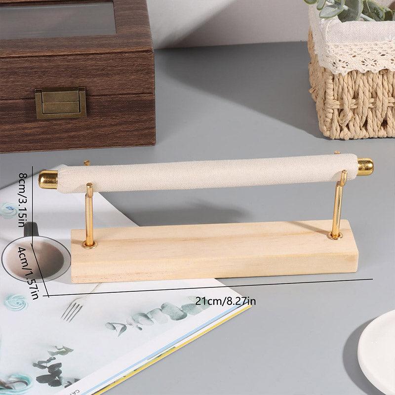 Simple Wooden Jewellery Organizer Rack Ring Display Stand for Rings Earrings - Double