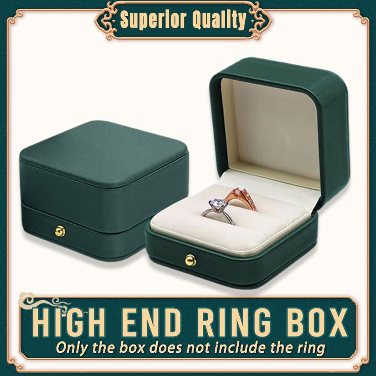 Dark Green Jewelry Box Ring Box Pair Compact Storage Box for Rings Accessories
