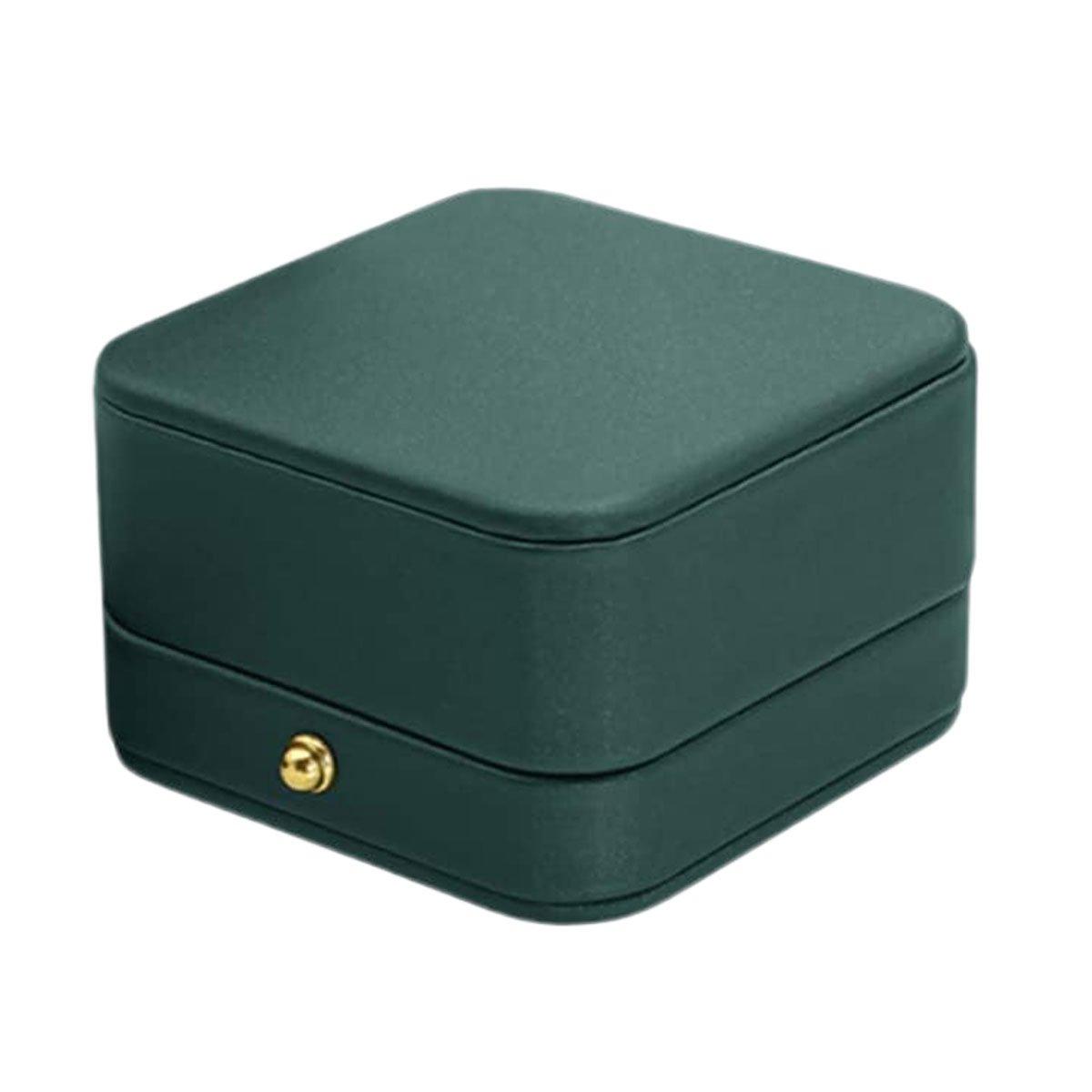 Dark Green Jewelry Box Ring Box Pair Compact Storage Box for Rings Accessories