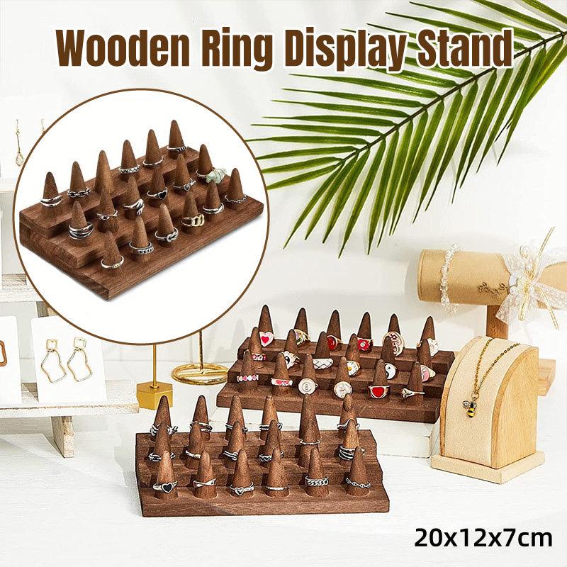 Wooden Jewellery Display Stand Ring Holder Rack for Ring Organization Storage