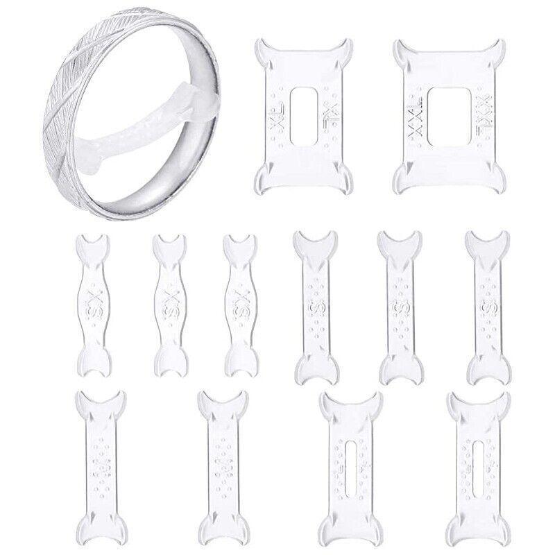 12PCS Ring Size Adjuster Set Invisible Plastic Resizer for Loose Rings Comfort Fit