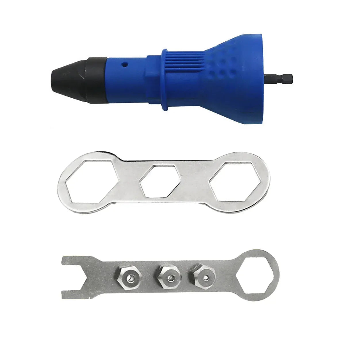 Electric Riveting Set 3pcs Swivel Head Adapter Drill Riveting Tool Heavy Duty