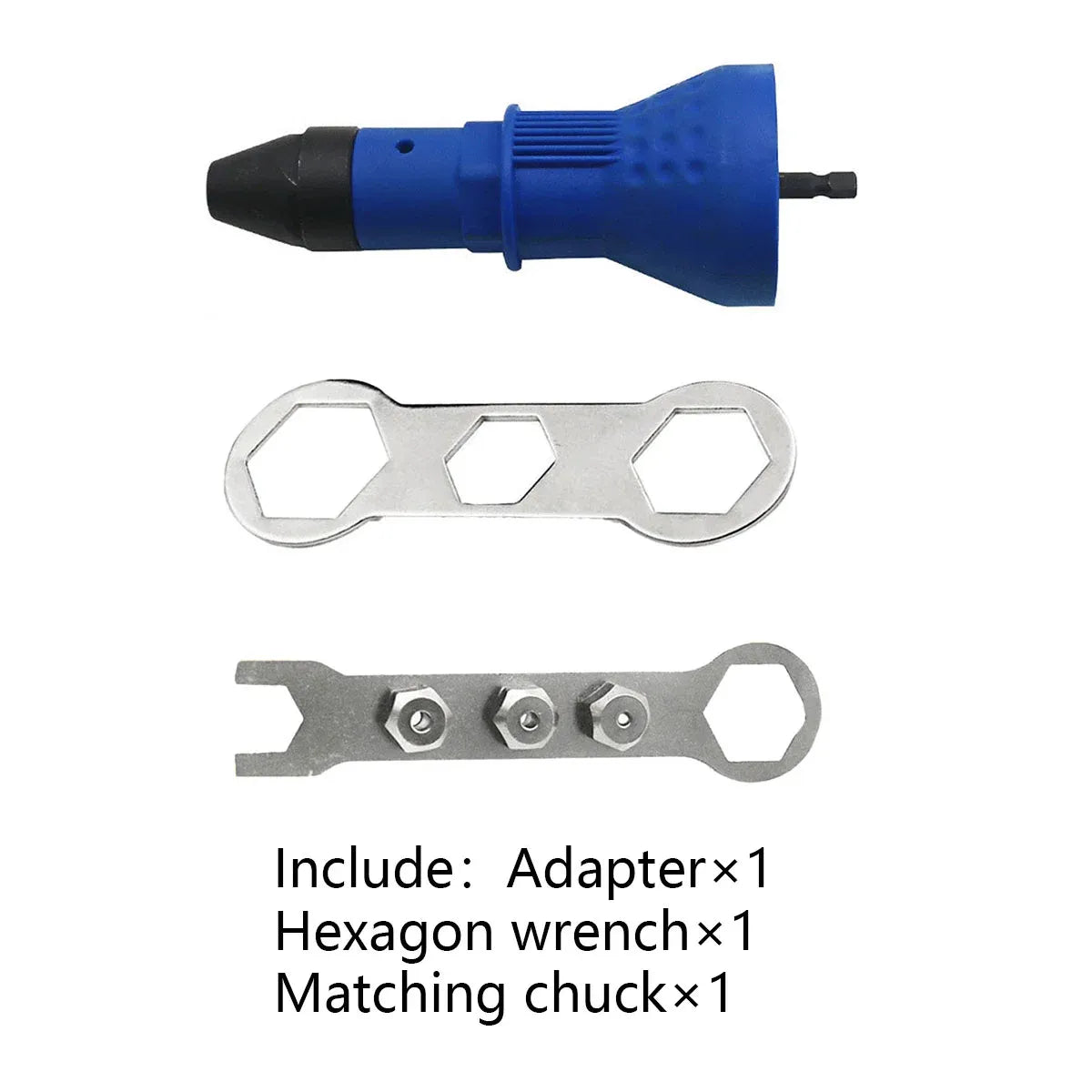 Electric Riveting Set 3pcs Swivel Head Adapter Drill Riveting Tool Heavy Duty