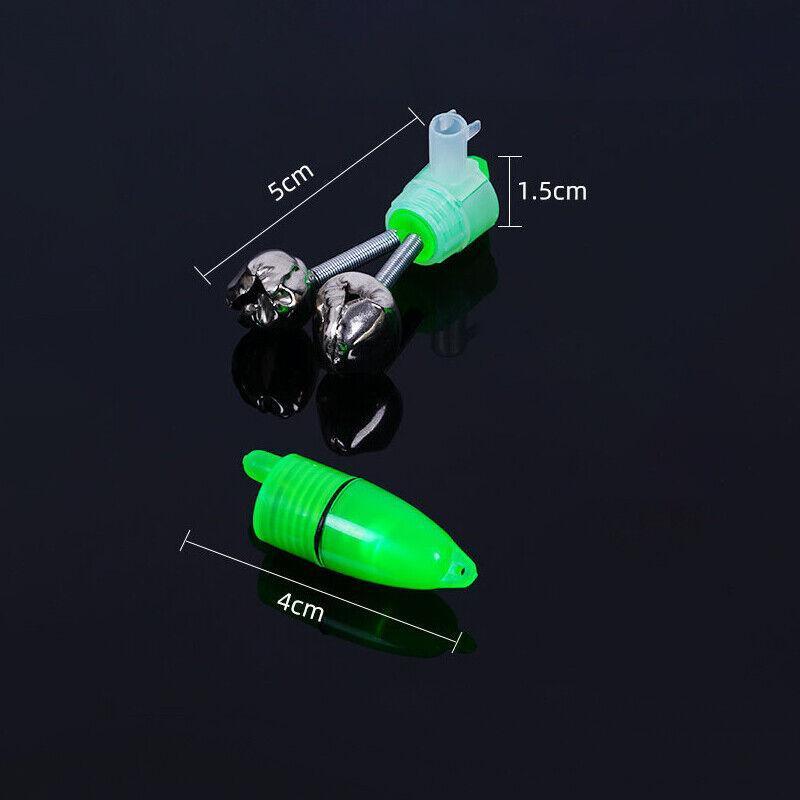 10Pcs LED Night Fishing Bite Alarm Bells Clip-on Rod Tip Lights