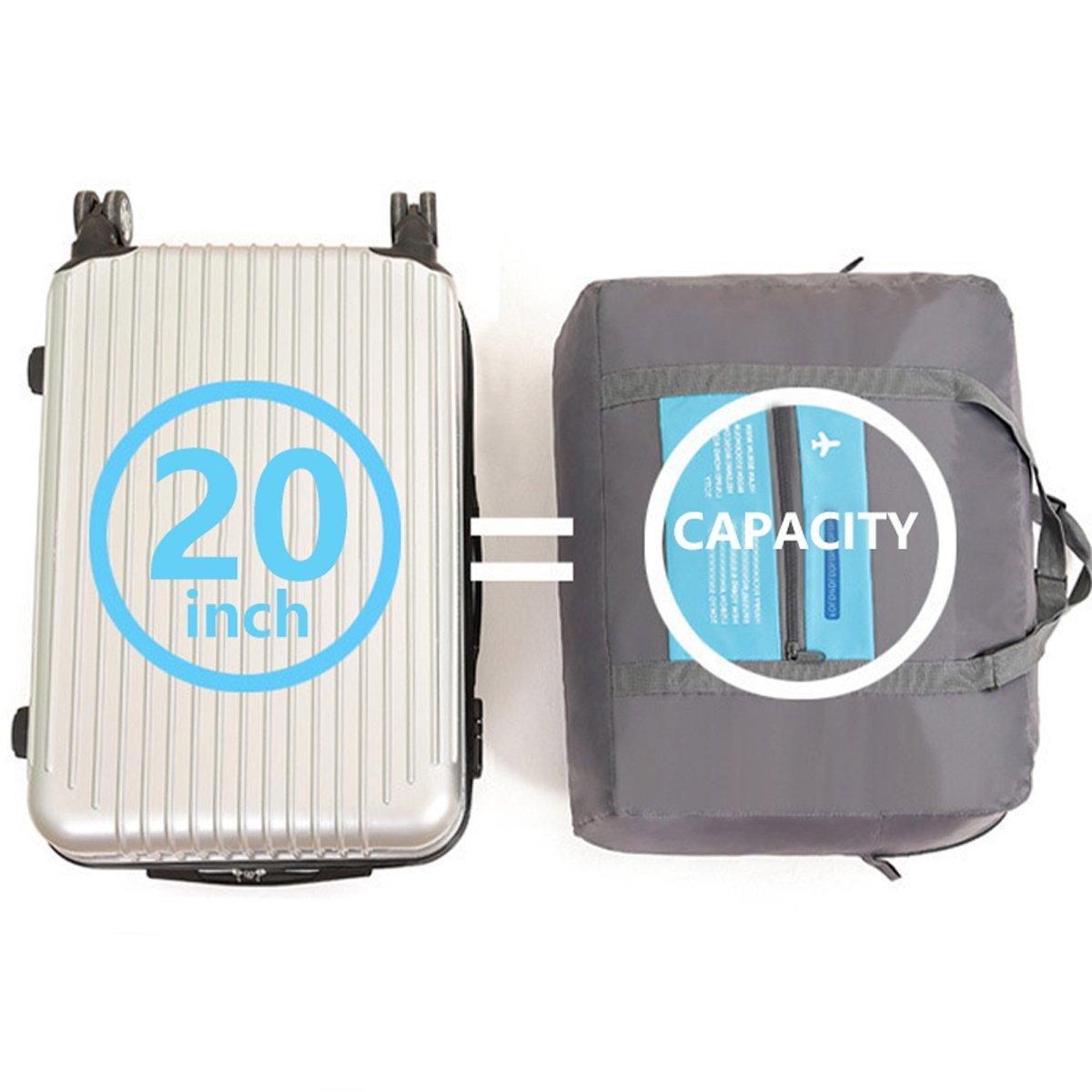 Nylon Waterproof Collapsible Travel Bag Large Suitcase Clothing Organizer - Green