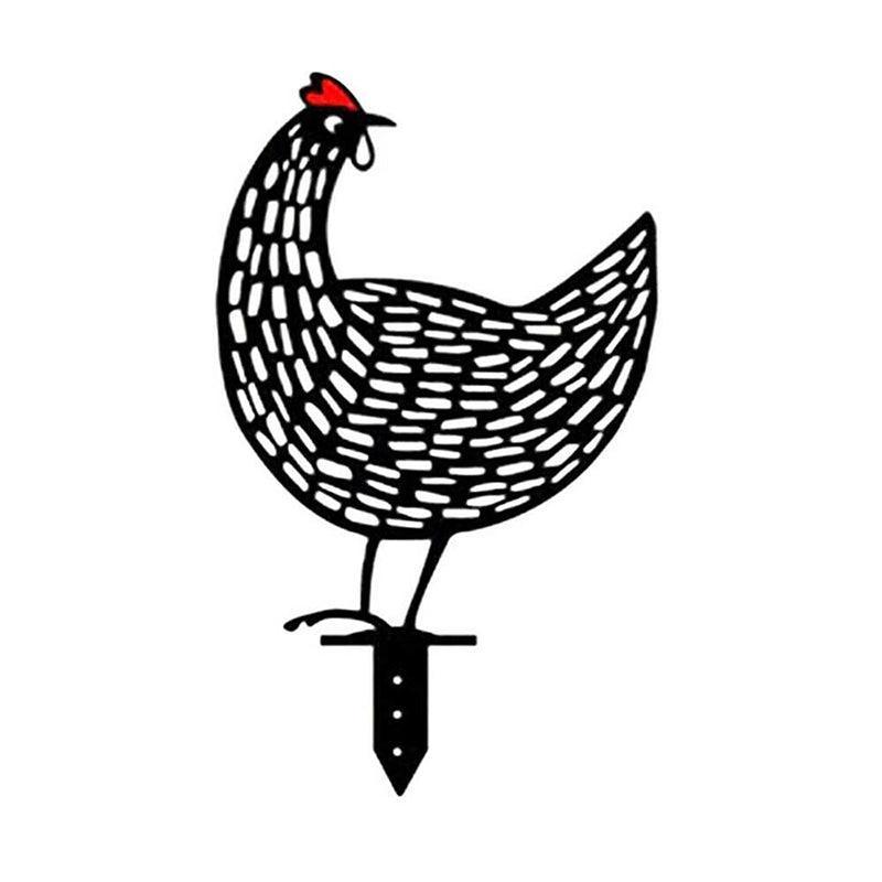 Garden Ornaments Chicken Yard Art Garden Backyard Lawn Decor Gift Easter Deco - C