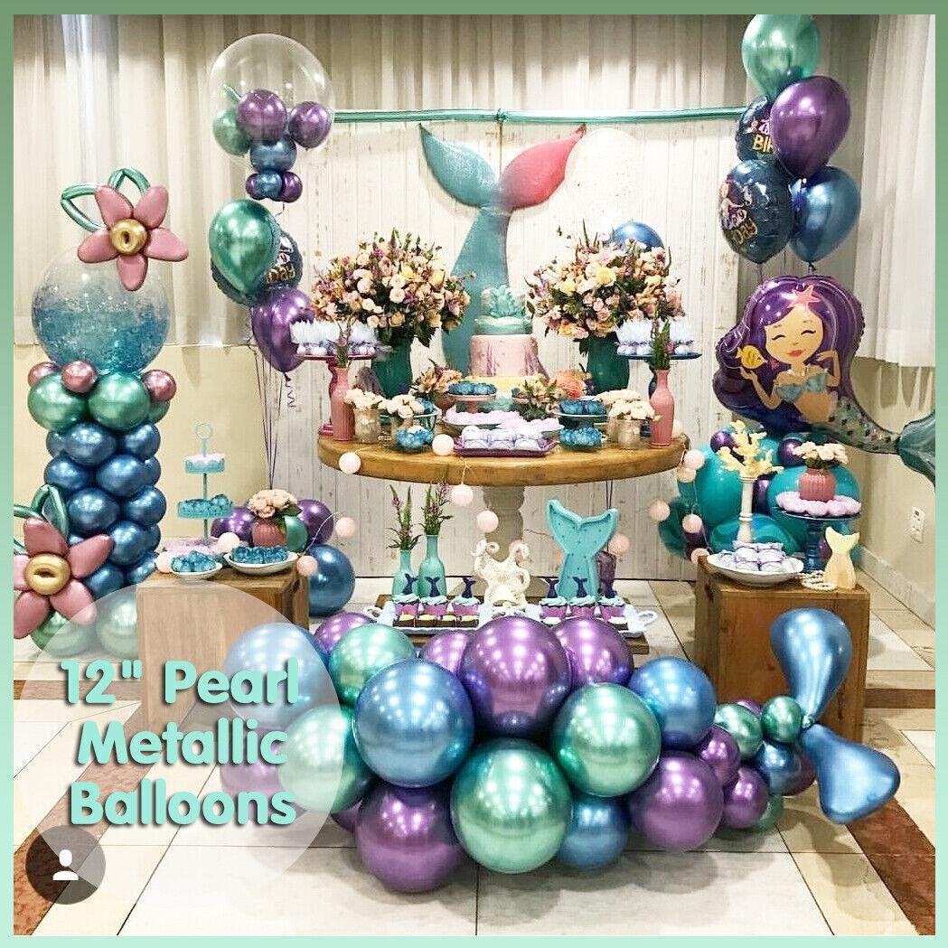 Metallic Latex Balloons 12 Inch Chrome Party Balloons for Birthday Wedding Decoration - Rose Gold 50PCS