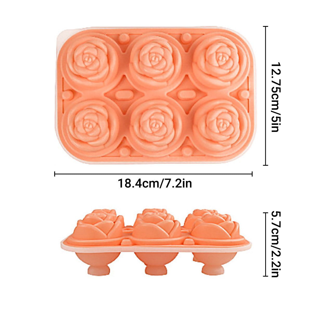 Large Ice Cube Tray Rose Maker Silicone Mold Whiskey Chocolate Jelly Mould DIY - Purple