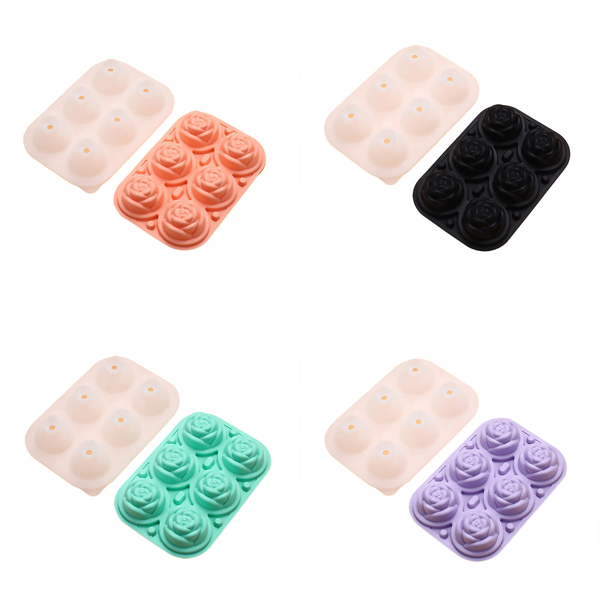 Large Ice Cube Tray Rose Maker Silicone Mold Whiskey Chocolate Jelly Mould DIY - Pink
