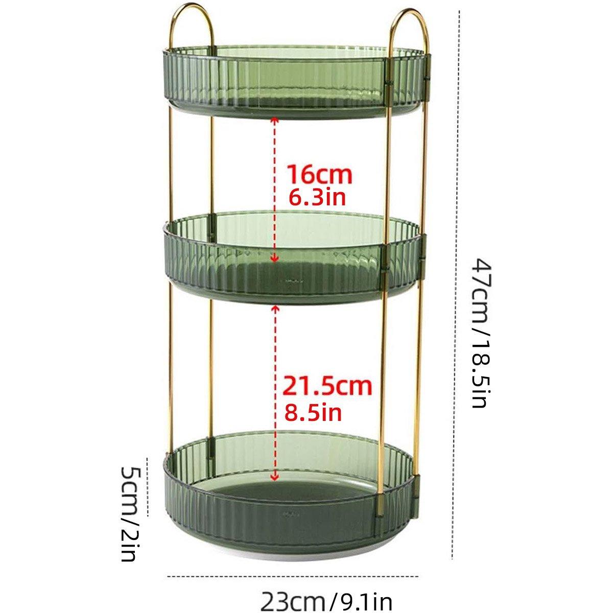 Rotating Cosmetic Organiser Home Storage Shelf Box for Makeup and Beauty Product - Amber