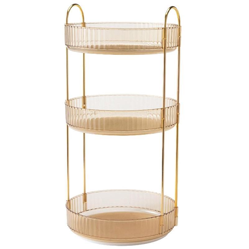 Rotating Cosmetic Organiser Home Storage Shelf Box for Makeup and Beauty Product - White