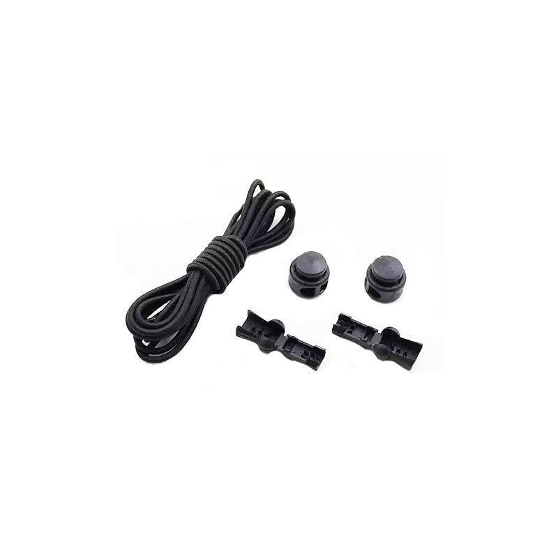 No Tie Elastic Shoelaces with Toggle Locks for Sneakers Running Walking Shoes - Black