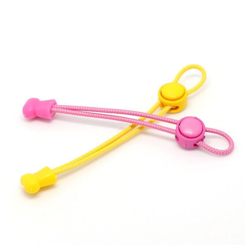 No Tie Elastic Shoelaces with Toggle Locks for Sneakers Running Walking Shoes - Golden