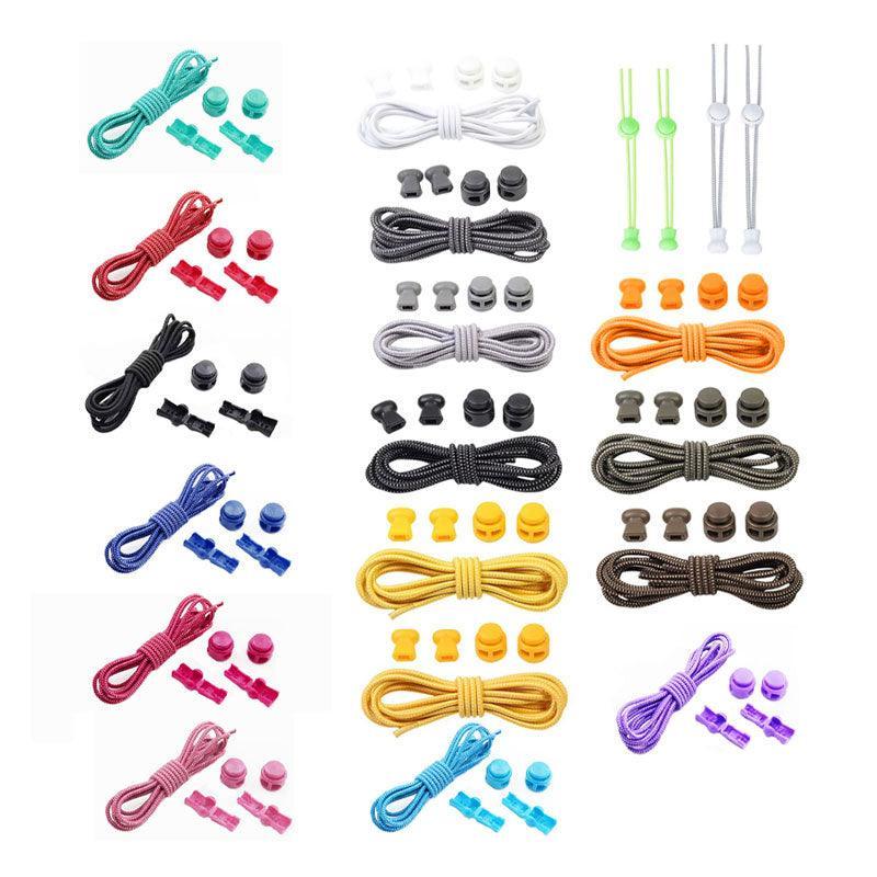 No Tie Elastic Shoelaces with Toggle Locks for Sneakers Running Walking Shoes - Red