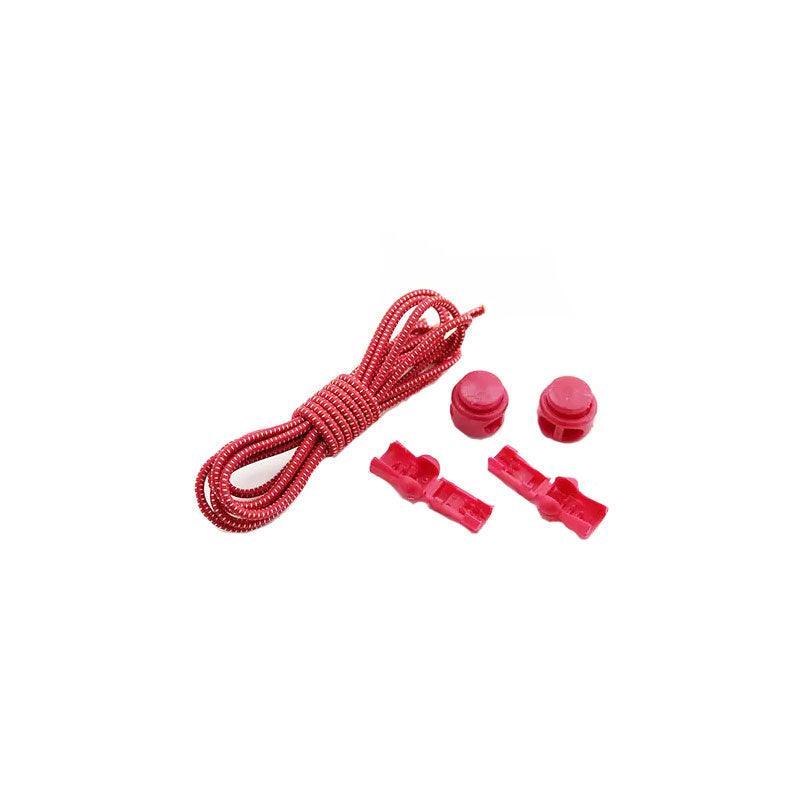 No Tie Elastic Shoelaces with Toggle Locks for Sneakers Running Walking Shoes - Rose Red