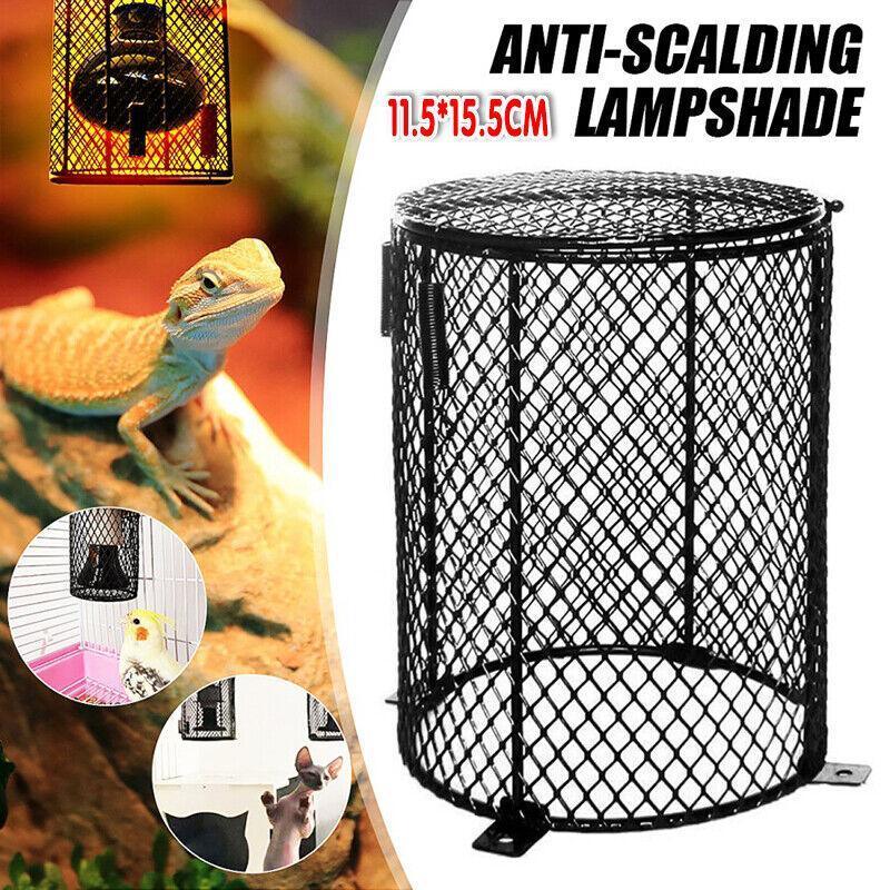Round Reptile Heat Lamp Light Bulb Mesh Cage Protector  Enclosure 11.5X15.5Cm Au