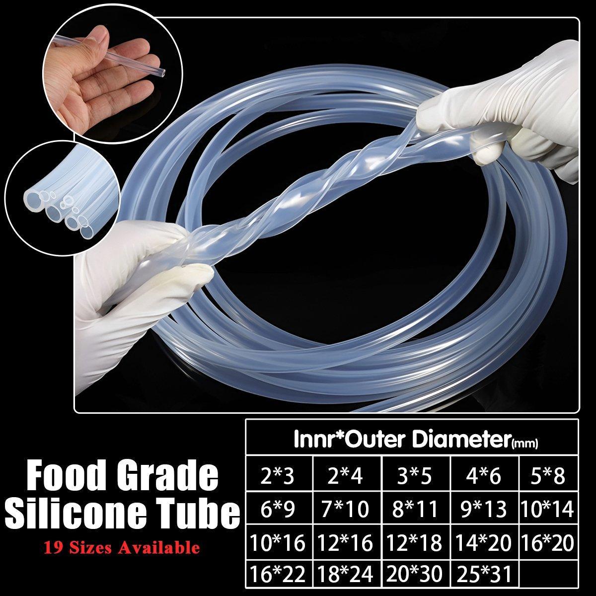Transparent Silicone Rubber Tube Food Grade Hose Clear Soft for Beer Milk 5M - 3x5mm