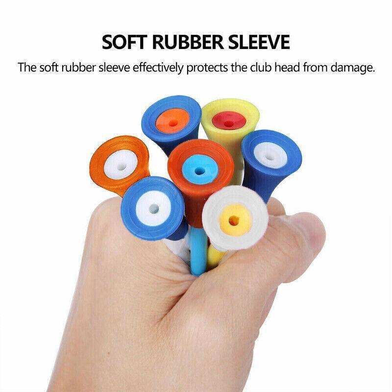 83mm Rubber Golf Tees 30PCS - Colourful Durable Plastic Tees with Soft Cushion Top